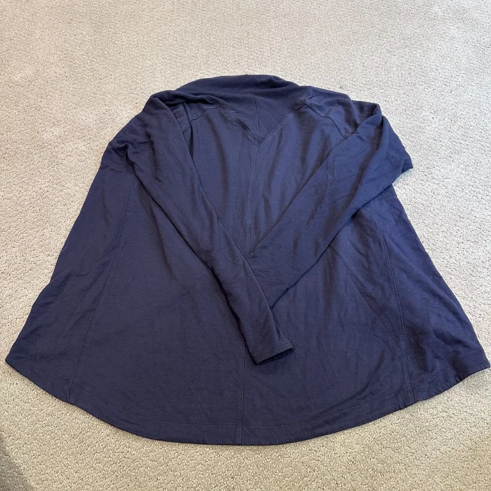 Athleta Sweatshirt Cardigan Nirvana Two Ways Purple Spring Night MEDIUM #416969